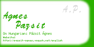 agnes pazsit business card