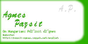 agnes pazsit business card